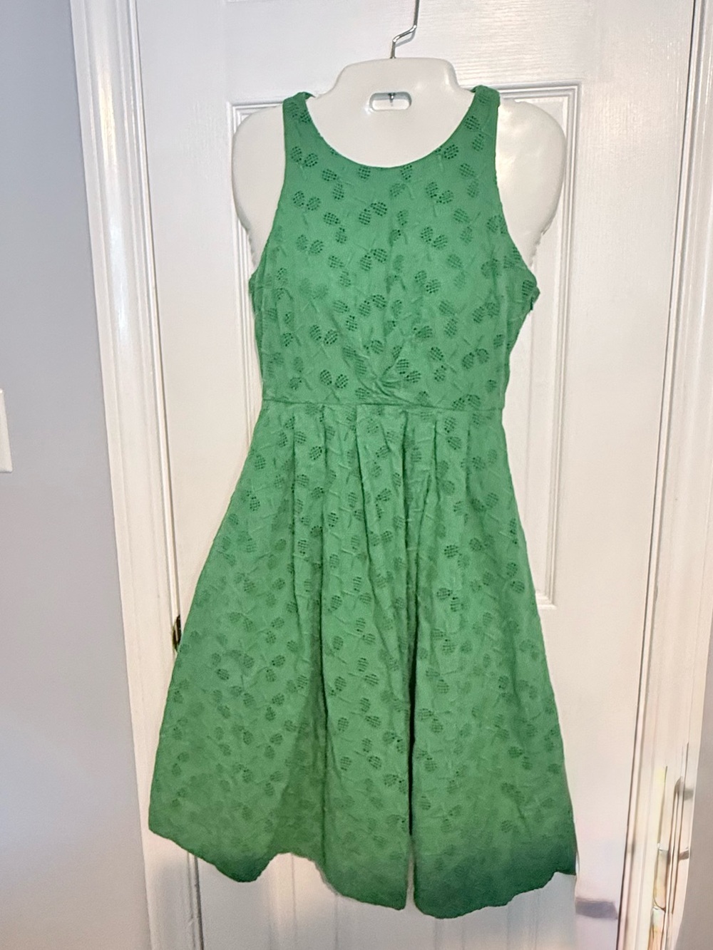 Anthropologie Embroidered Green Tennis Dress